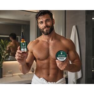 Beard Growth Kit Cedarwood Biotin Oil & Balm Grooming Set NIB